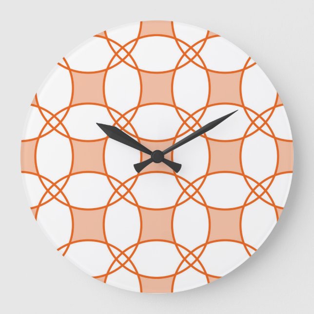 Vintage Circles Art: Seamless Geometric Pattern Large Clock (Front)