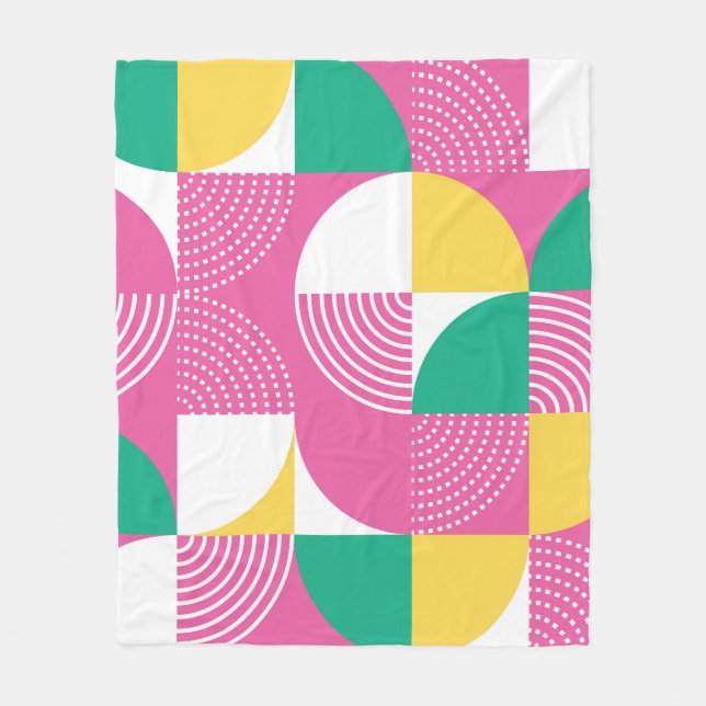 Vintage Circles: Graphic Harmony. Fleece Blanket (Front)