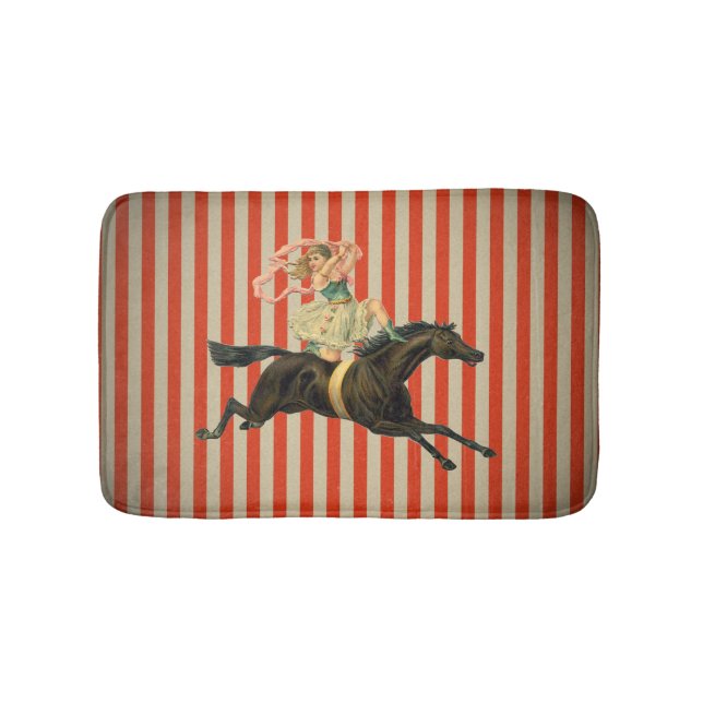vintage circus acrobat & horse bathmat (Front)