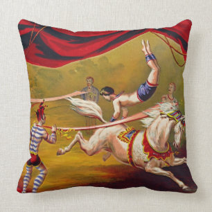 Vintage Circus Ad 1875 Cushion