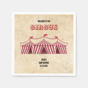 Vintage Circus Baby Shower Decor Retro Carnival Pa Napkin