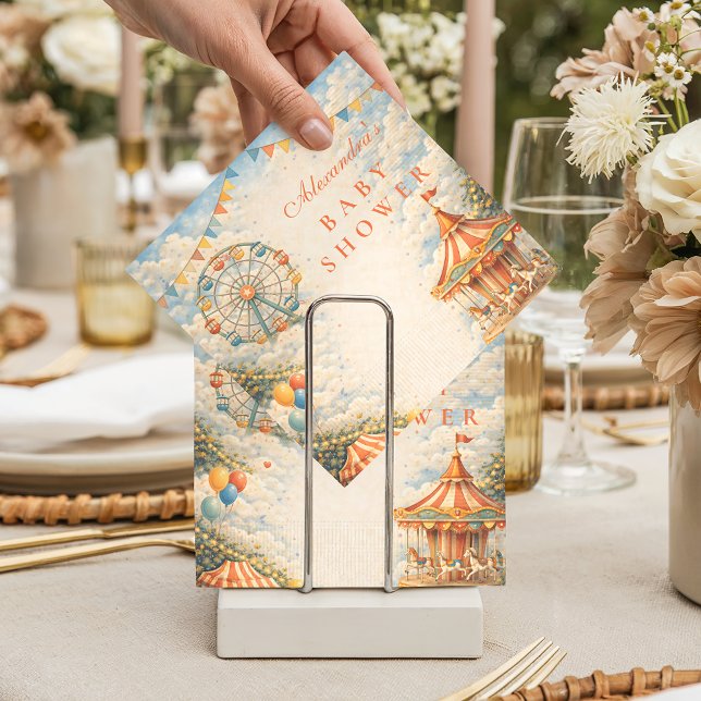 Vintage Circus Baby Shower Napkin (Creator Uploaded)