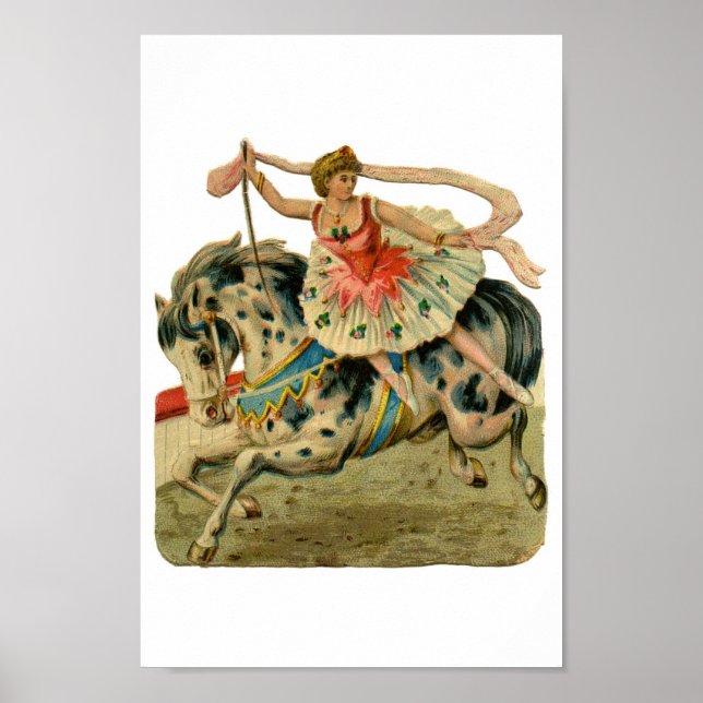 Vintage Circus Ballerina Girl, Poster (Front)