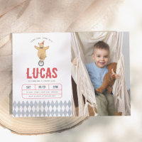 Vintage Circus Bear Photo Boy Birthday Party