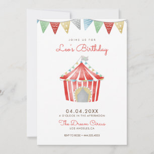 Vintage Circus Birthday Party Invitation
