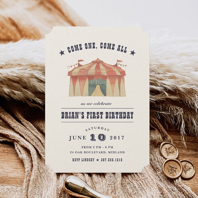 Vintage Circus Birthday Party Invitation (Creator Uploaded)