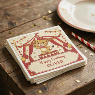 Vintage Circus Birthday Party Napkin