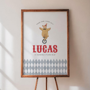 Vintage Circus Boy Birthday Party Welcome Sign