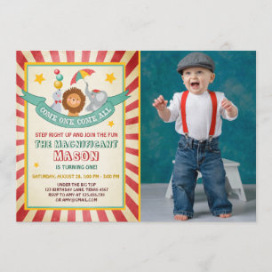 Vintage Circus carnival birthday invitation