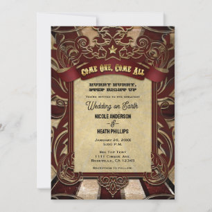 Vintage Circus Carnival Elegant Showtime Wedding Invitation