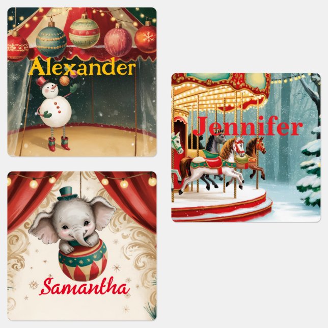 Vintage Circus Christmas Gift Tags (Group)