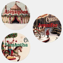 Vintage Circus Christmas Gift Tags