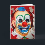 Vintage Circus Clown Birthday Card<br><div class="desc">Custom restored,  high quality vintage clown image...  Creepy.</div>