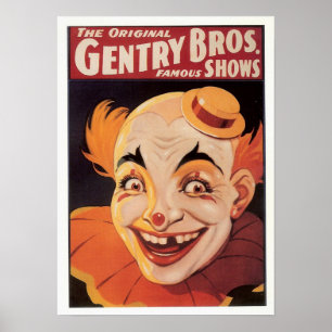 Vintage Circus Clown Poster