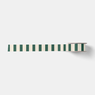 Vintage Circus Dark Green & Cream Vertical Stripes Satin Ribbon