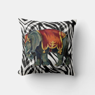 Vintage Circus Elephant Cushion