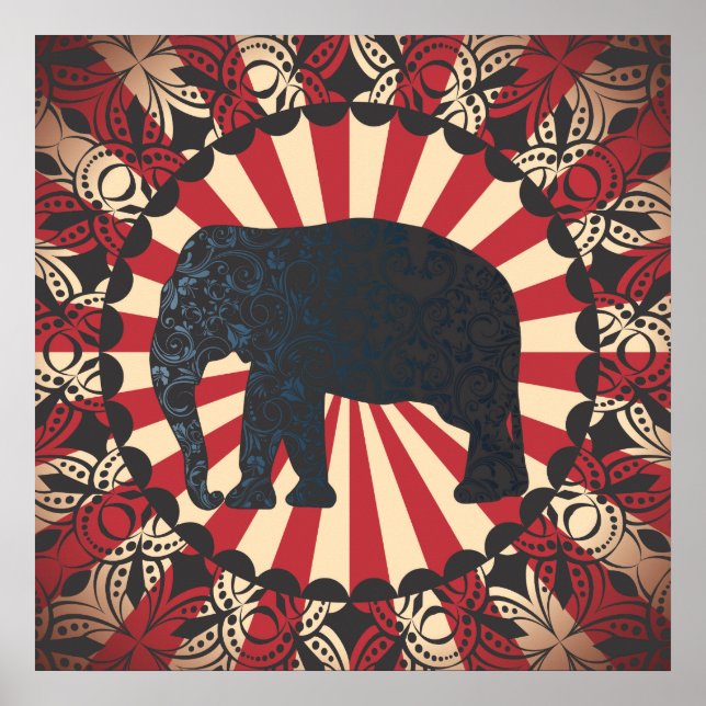 Vintage Circus Elephant Free Mandarin Poster (Front)