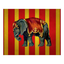 vintage circus elephant poster
