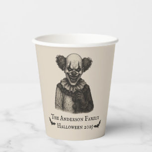 Vintage Circus Haunted Carnival Theme Halloween Paper Cups