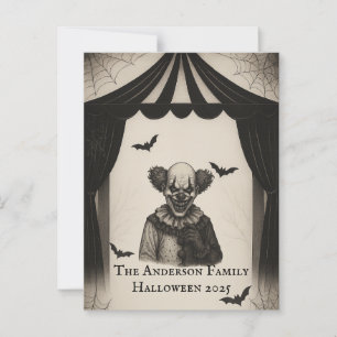 Vintage Circus Haunted Carnival Theme Halloween Postcard