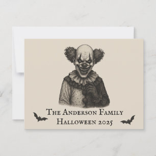 Vintage Circus Haunted Carnival Theme Halloween Postcard