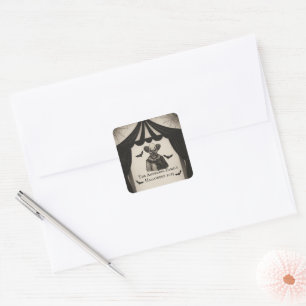 Vintage Circus Haunted Carnival Theme Halloween Square Sticker