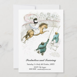 Vintage Circus Horse Ringmaster French Illustrated Invitation