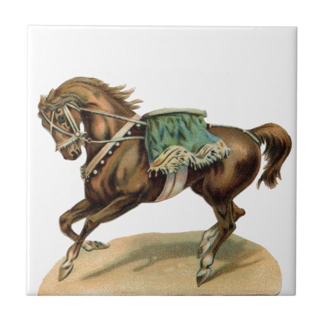 Vintage Circus Horse Tile (Front)