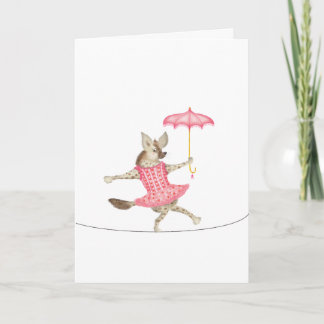 Vintage circus hyena tightrope ballerina card