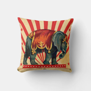 Vintage Circus Illustration Art Old Antique Cushion