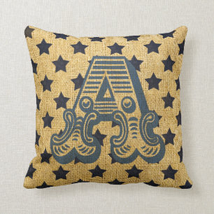 Vintage Circus Letter A Cushion