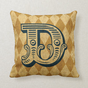 Vintage Circus Letter D Cushion
