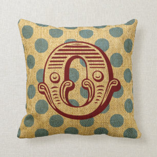 Vintage Circus Letter O Cushion