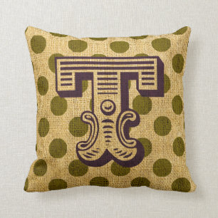 Vintage Circus Letter T Cushion