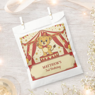 Vintage Circus Lion Cub Birthday Favour Bag