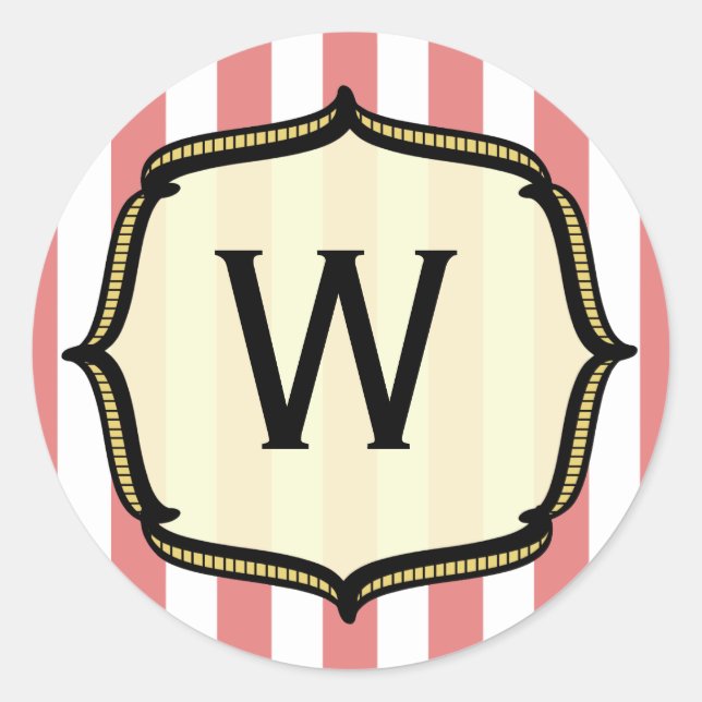 Vintage Circus Monogram Sticker (Front)