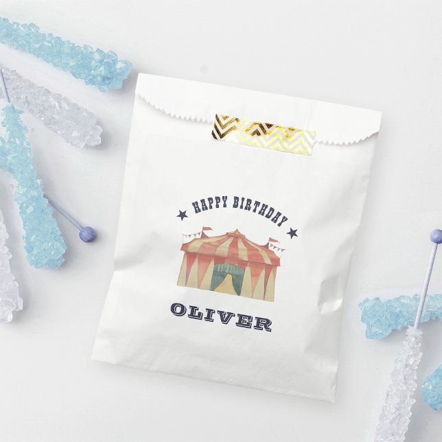 Vintage Circus Personalised Birthday Party Favour Bag (Creator Uploaded)