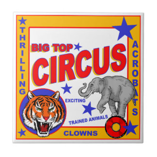 Vintage Circus Poster Ceramic Tile