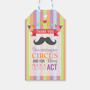 Vintage Circus Poster Children's Birthday Party Gift Tags