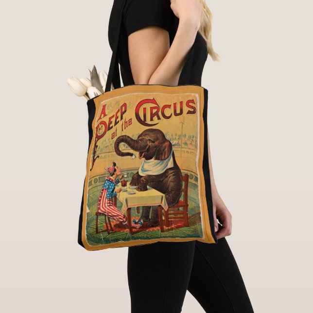 Vintage Circus Poster: Circus Elephant Tote Bag (Close Up)