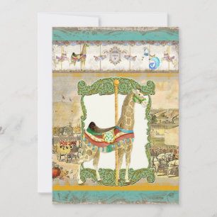 Vintage Circus Poster, Giraffe Baby Shower Invitation