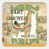 Vintage Circus Poster, Giraffe Baby Shower