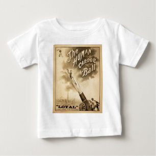 Vintage Circus Poster Human Canon Ball circa 1879 Baby T-Shirt