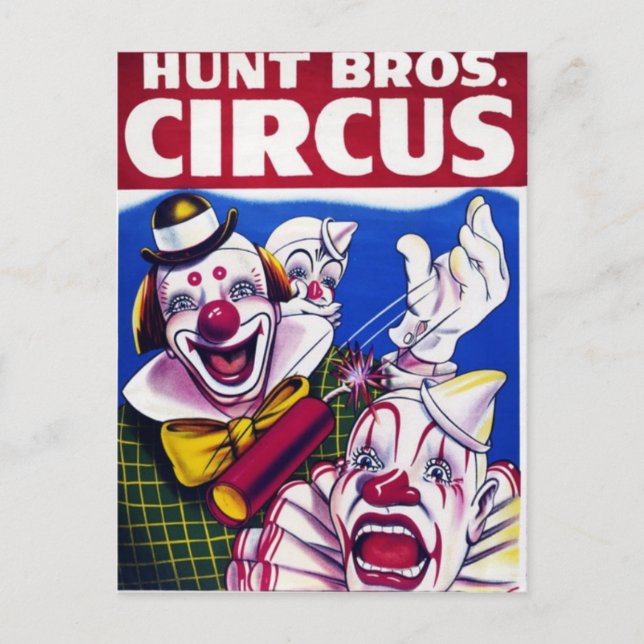 Vintage Circus Poster Postcard (Front)