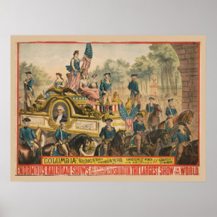 Vintage Circus Poster Showing Parade Float