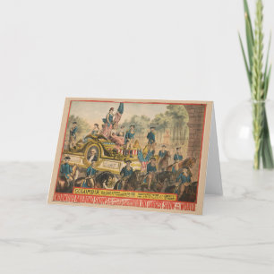 Vintage Circus Poster Showing Parade Float Card