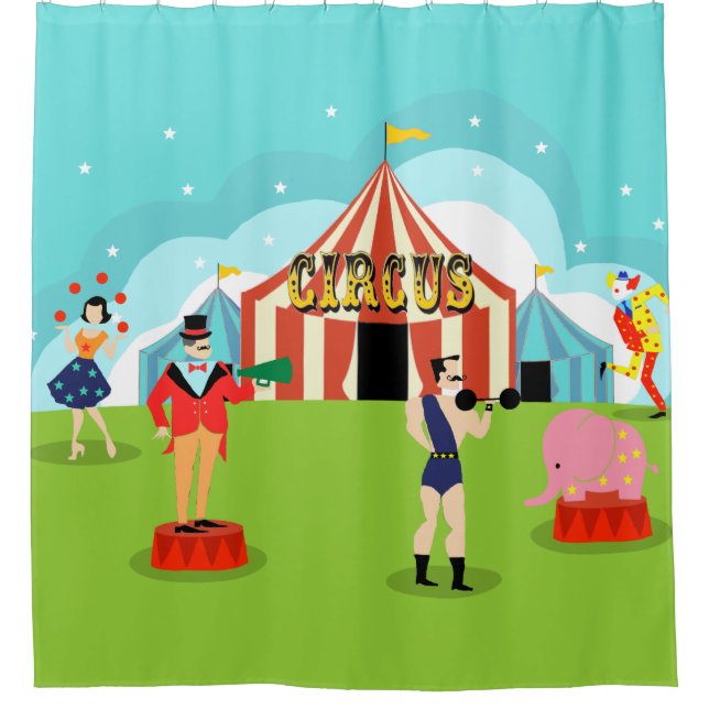 Vintage Circus Shower Curtain (Front)
