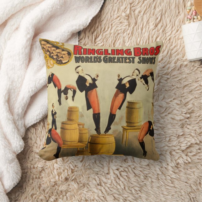 Vintage Circus Sideshow Poster Cushion (Blanket)
