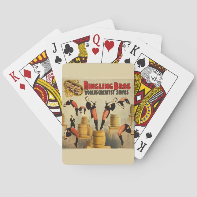 Vintage Circus Sideshow Poster Playing Cards (Back)