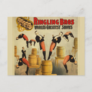 Vintage Circus Sideshow Poster Postcard